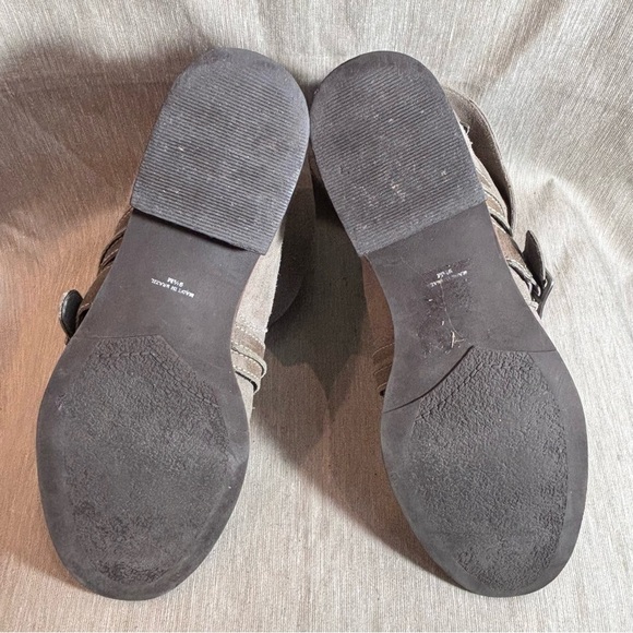 MATISSE Sz 9.5 Prospector Straps Buckles Slip On Suede Flat Heel  Ankle Booties - Picture 9 of 10